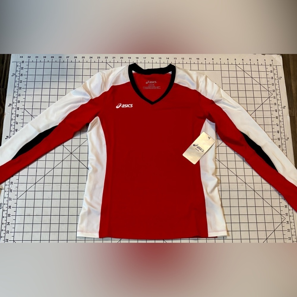 NWT ASICS Women’s‎ Size Large Red/White Jr Roll Shot Jersey